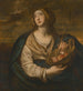 Sainte Dorothée met een mand met fruit en bloemen en een palmboom - Niccol de Simone — weergave van het kunstwerk