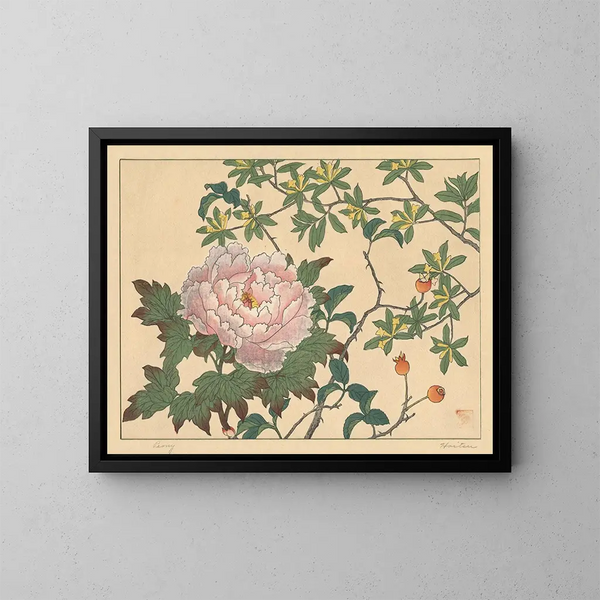 Peony - Sakai Hōitsu — framed artwork on a wall