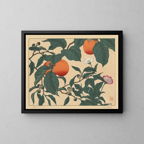 Kaki - Sakai Hōitsu — framed artwork on a wall