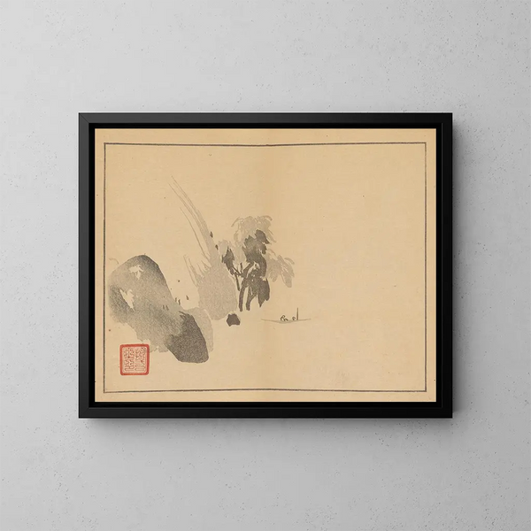 Sakai Hoitsu, flower and bird painting, pl. 11 - Sakai Hōitsu — framed artwork on a wall