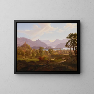 Salomon Brunner - View Of Meggen With The Ruin Of NeuHabsburg.webp