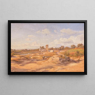 Salomon Corrodi - Vicovaro near Rome a view of Castello Sacco Muro.webp