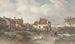 Huizen aan de rand van een dorp in de duinen - Salomon Leonardus Verveer — weergave van het kunstwerk