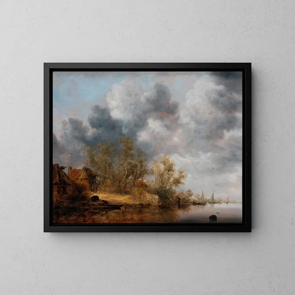 A Dutch bank - Salomon van Ruysdael — framed artwork on a wall