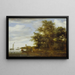 Landschap met rivier en boot - Salomon van Ruysdael — ingelijst kunstwerk aan de muur