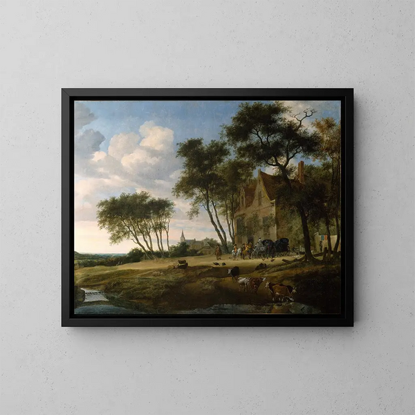 L'Arrêt - Salomon van Ruysdael — framed artwork on a wall