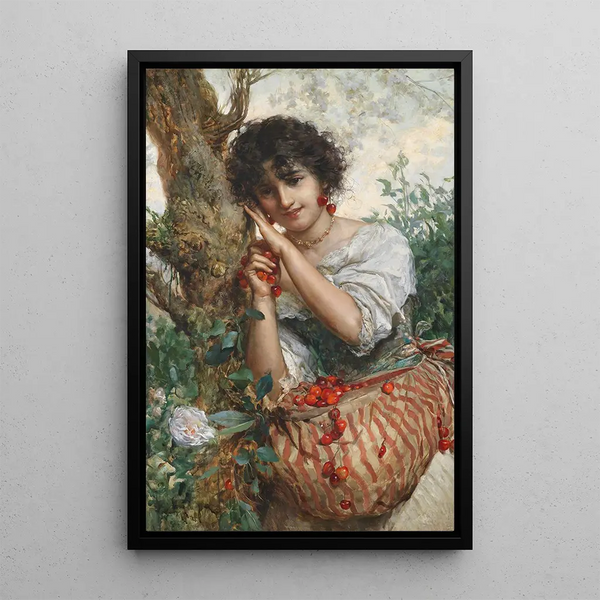 Le temps des cerises - Salvatore Postiglione — ingelijst kunstwerk aan de muur