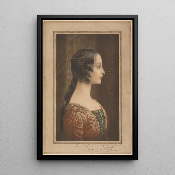 Portrait de profil d'une jeune fille de la Renaissance - Samuel Arlent Edwards — ingelijst kunstwerk aan de muur