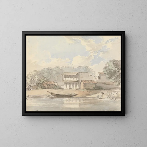 Wall painting in Murshidabad - Samuel Davis — framed artwork on a wall