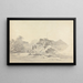van rivierlandschap met inheemse gebouwen - Samuel Davis — ingelijst kunstwerk aan de muur