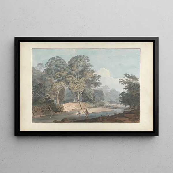 Samuel Davis - Rocky River Scene with Sepoys.webp