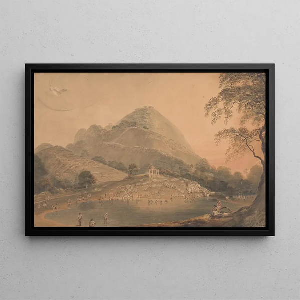Het jaarlijkse feest van de Hindoes op Mundar Hill bij Bhagulpore Bhagalpur - Samuel Davis — ingelijst kunstwerk aan de muur