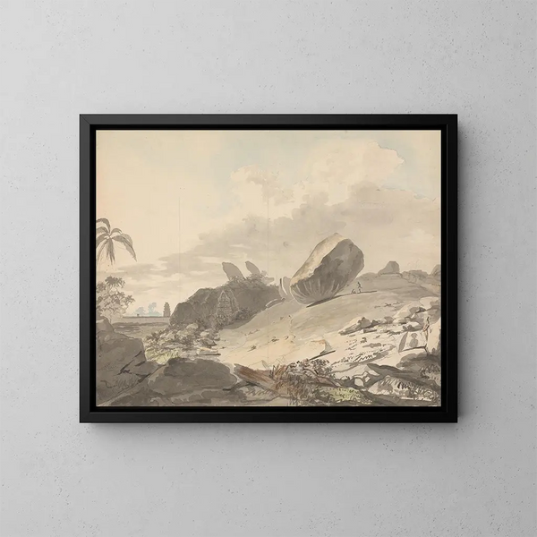 De Zeven Pagodes van Mamallapuram - Samuel Davis — ingelijst kunstwerk aan de muur