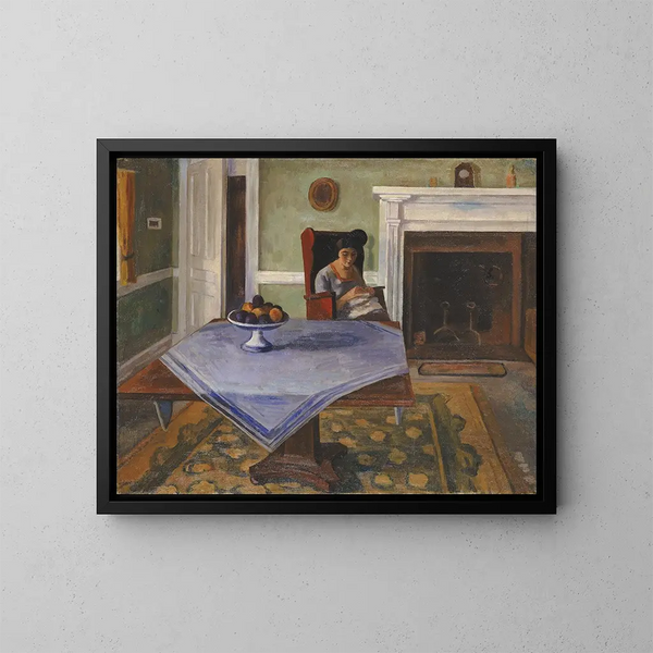 Interior Farm Scene - Samuel Halpert — framed artwork on a wall