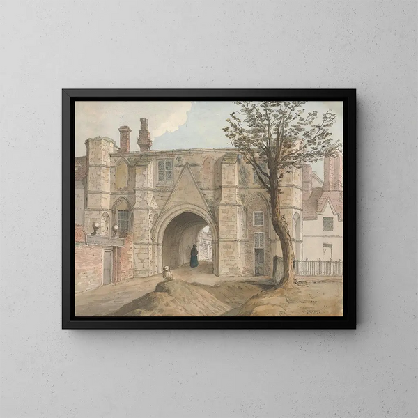 The Abbey Keeper's House in Reading - Samuel Hieronymus Grimm — framed artwork on a wall