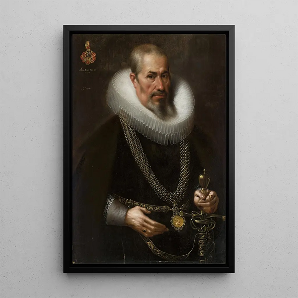 Portret van een man met franje - Samuel Hofmann — ingelijst kunstwerk aan de muur