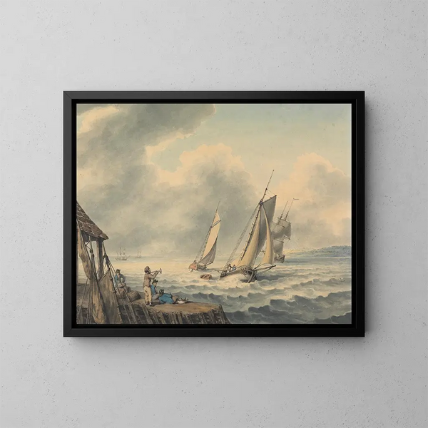 a seascape - Samuel Howitt — framed artwork on a wall