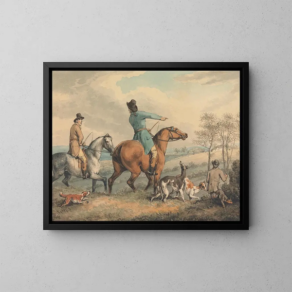 Mise en scène de la chasse - Samuel Howitt — framed artwork on a wall
