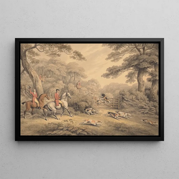Jacht op vos uitdrijvend - Samuel Howitt — ingelijst kunstwerk aan de muur