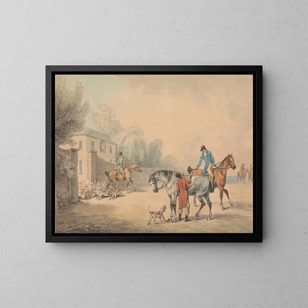 Exit from the Kennel - Samuel Howitt — framed artwork on a wall