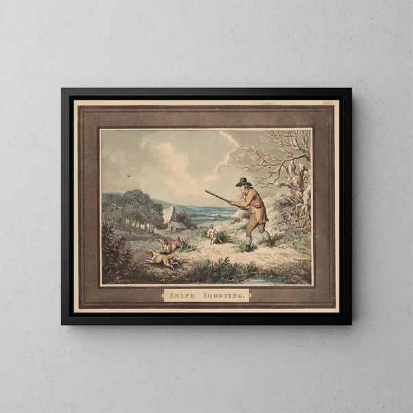 Shooting the Curlew - Samuel Howitt — framed artwork on a wall