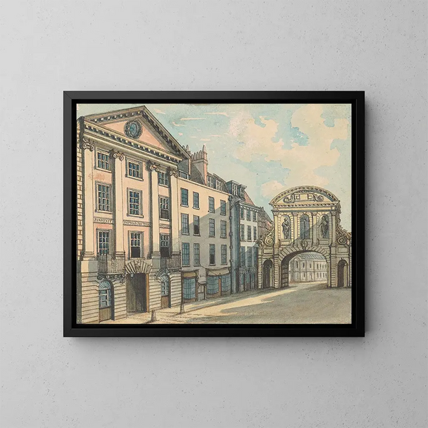 Poort van Middle Temple - Samuel Ireland — ingelijst kunstwerk aan de muur