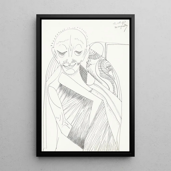 Man with Closed Eyes - Samuel Jessurun de Mesquita — framed artwork on a wall