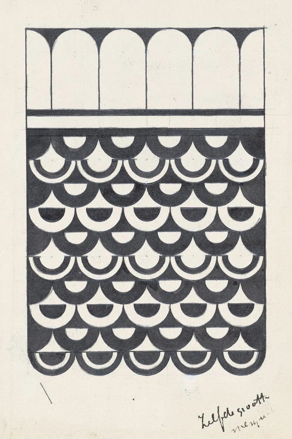Ornament of scales - Samuel Jessurun de Mesquita — framed artwork on a wall