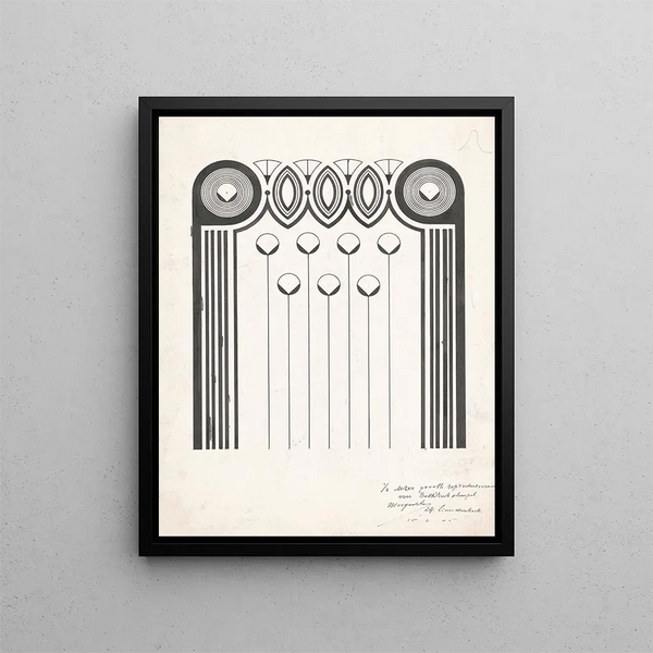 Tampon typografisch decoratief voor een boekomslag - Samuel Jessurun de Mesquita — ingelijst kunstwerk aan de muur