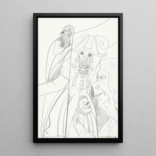 Samuel Jessurun de Mesquita - Vier figuren waaronder een man met een baard en een vrouw met een onderkin.webp