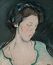 van een portret van een jonge vrouw die men denkt Peggy MacRae te zijn - Samuel John Peploe — weergave van het kunstwerk