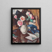 Rozen rozen in een vaas - Samuel John Peploe — ingelijst kunstwerk aan de muur