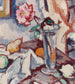 Roze roos in een glazen vaas met fruit - Samuel John Peploe — weergave van het kunstwerk