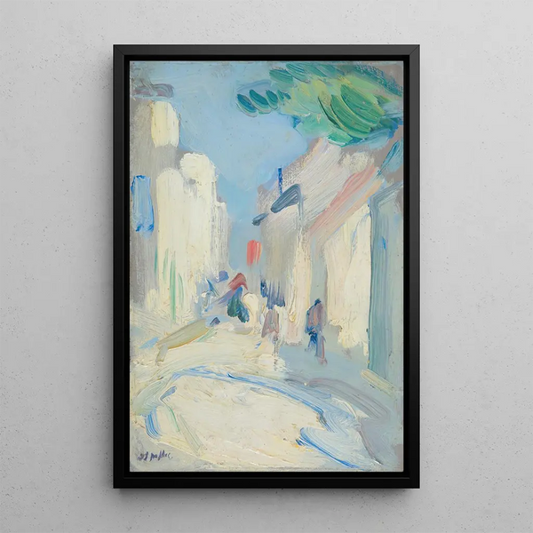Straatscène in Frankrijk - Samuel John Peploe — ingelijst kunstwerk aan de muur