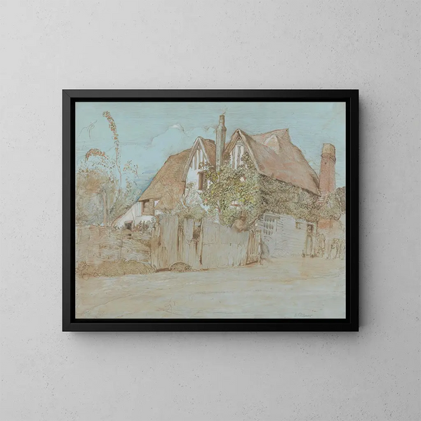 Cottage of Ivy at Shoreham - Samuel Palmer — framed artwork on a wall