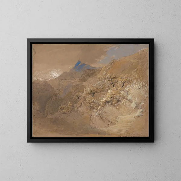 Mont Siabod depuis TynyCoed près de Capel Curig - Samuel Palmer — framed artwork on a wall
