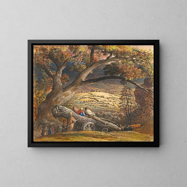 The Wooden Cart - Samuel Palmer — framed artwork on a wall