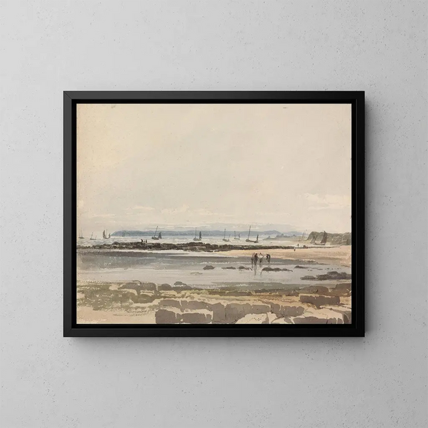 Beach Scene Painting - Samuel Prout — framed artwork on a wall
