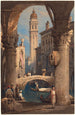 San Giorgio dei Greci vu d'une arcade - Samuel Prout — artwork view