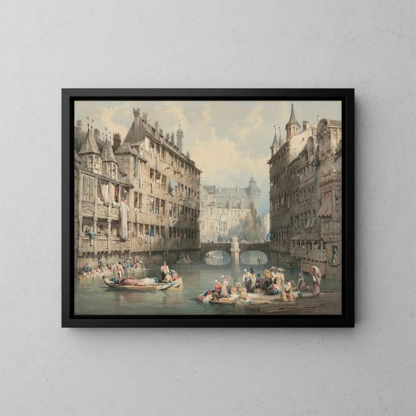 View of Nuremberg - Samuel Prout — framed artwork on a wall