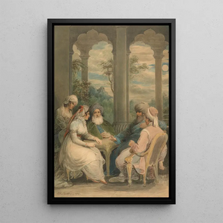 Samuel Shelley - Prince Rasselas and His Sister Conversing in Their Summer Palace on the Banks of the Nile.webp