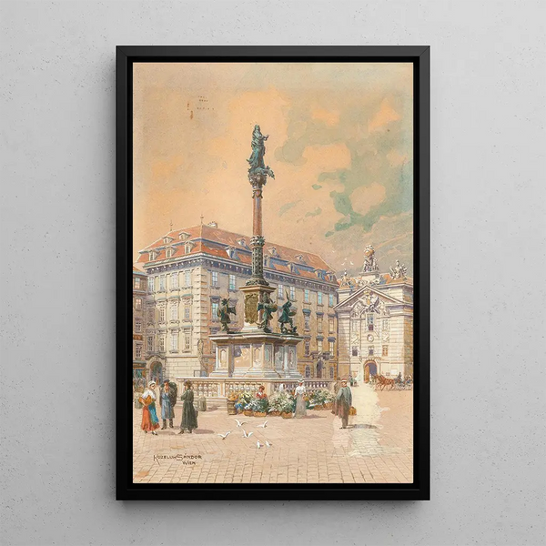 Le marché aux fleurs am Hof - Sándor Kozeluh — ingelijst kunstwerk aan de muur
