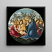 La Madone aanbiddend het Kind met vijf engelen - Sandro Botticelli — ingelijst kunstwerk aan de muur