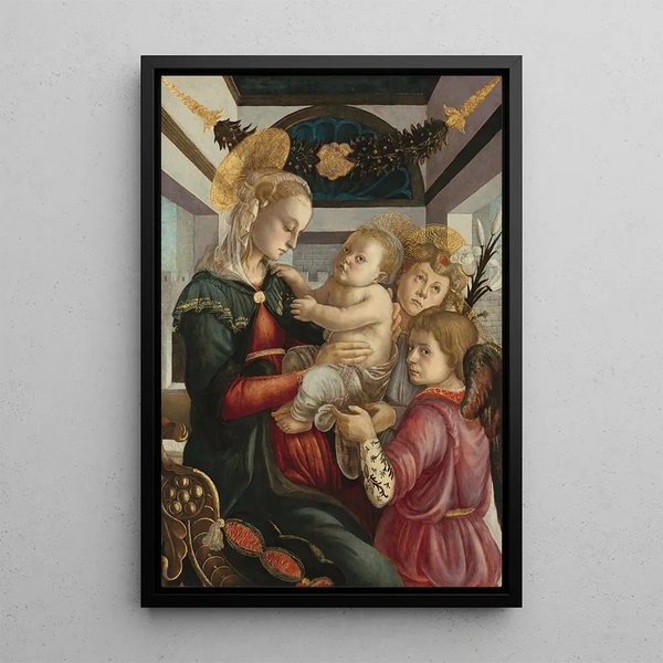 La Vierge à l'Enfant avec des anges - Sandro Botticelli — ingelijst kunstwerk aan de muur