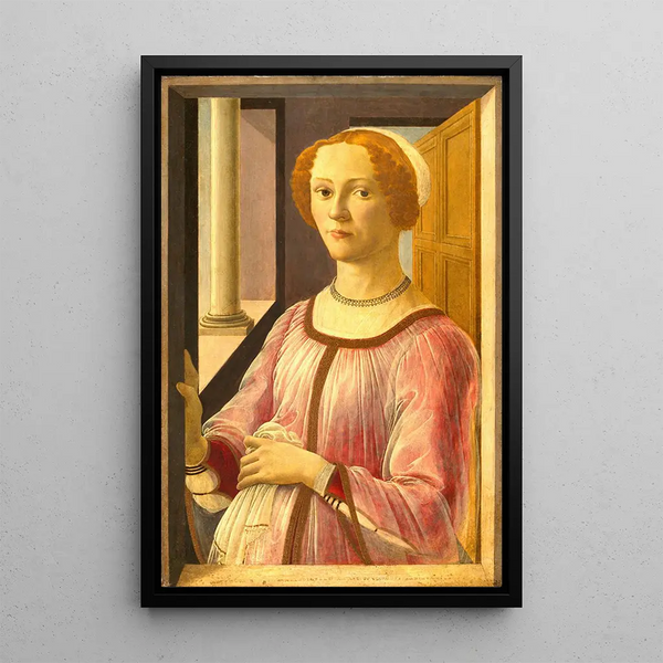 Portret van Smeralda Bandinelli - Sandro Botticelli — ingelijst kunstwerk aan de muur