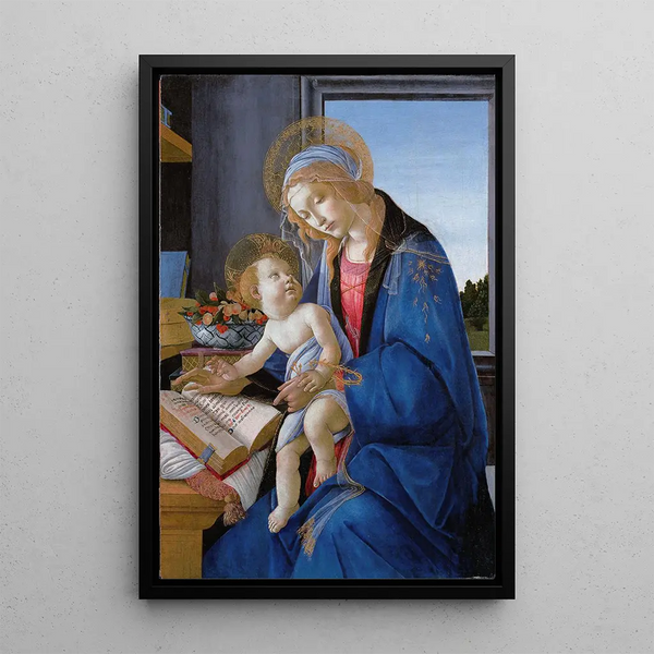 La Vierge à l'Enfant, La Madone du livre - Sandro Botticelli — ingelijst kunstwerk aan de muur