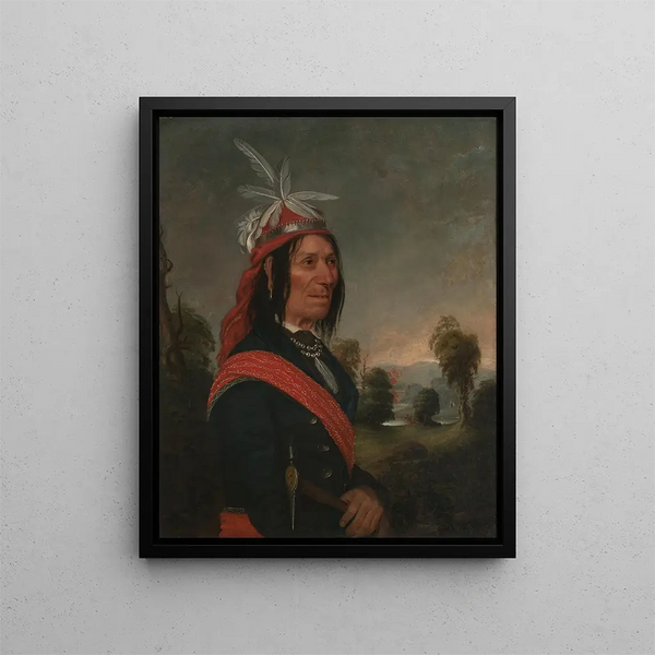 Portret van chef Ossahinta van de Onondaga-natie - Sanford Thayer — ingelijst kunstwerk aan de muur