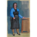 Reproductie van het schilderij Onbekend schilderij (vrouw in blauwe blouse en zwarte jurk) - Karl Wiener