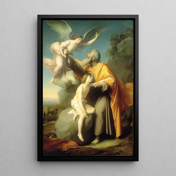 Het Offer van Isaak - Santiago Rebull — ingelijst kunstwerk aan de muur