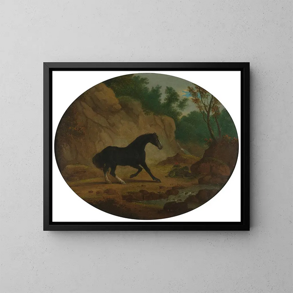 a painting of a frightened horse by a snake - Sawrey Gilpin — framed artwork on a wall